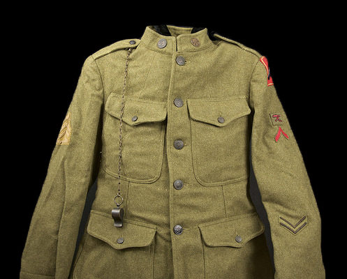 WWI US Army khaki jacket with whistle